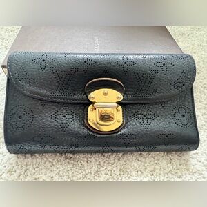 Black Louis Vuitton Wallet with Gold Accents